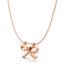 Rose Gold Sculpted Bow Pendant Necklace for Everyday Elegance