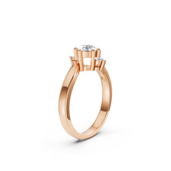 Dainty Rose Gold Plated Silver Moissanite Promise Ring