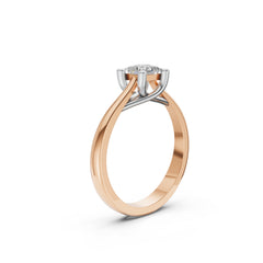 Elegant Princess Cut Solitaire Ring in Rose Gold