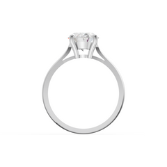 Classic Oval Solitaire Ring in Sterling Silver