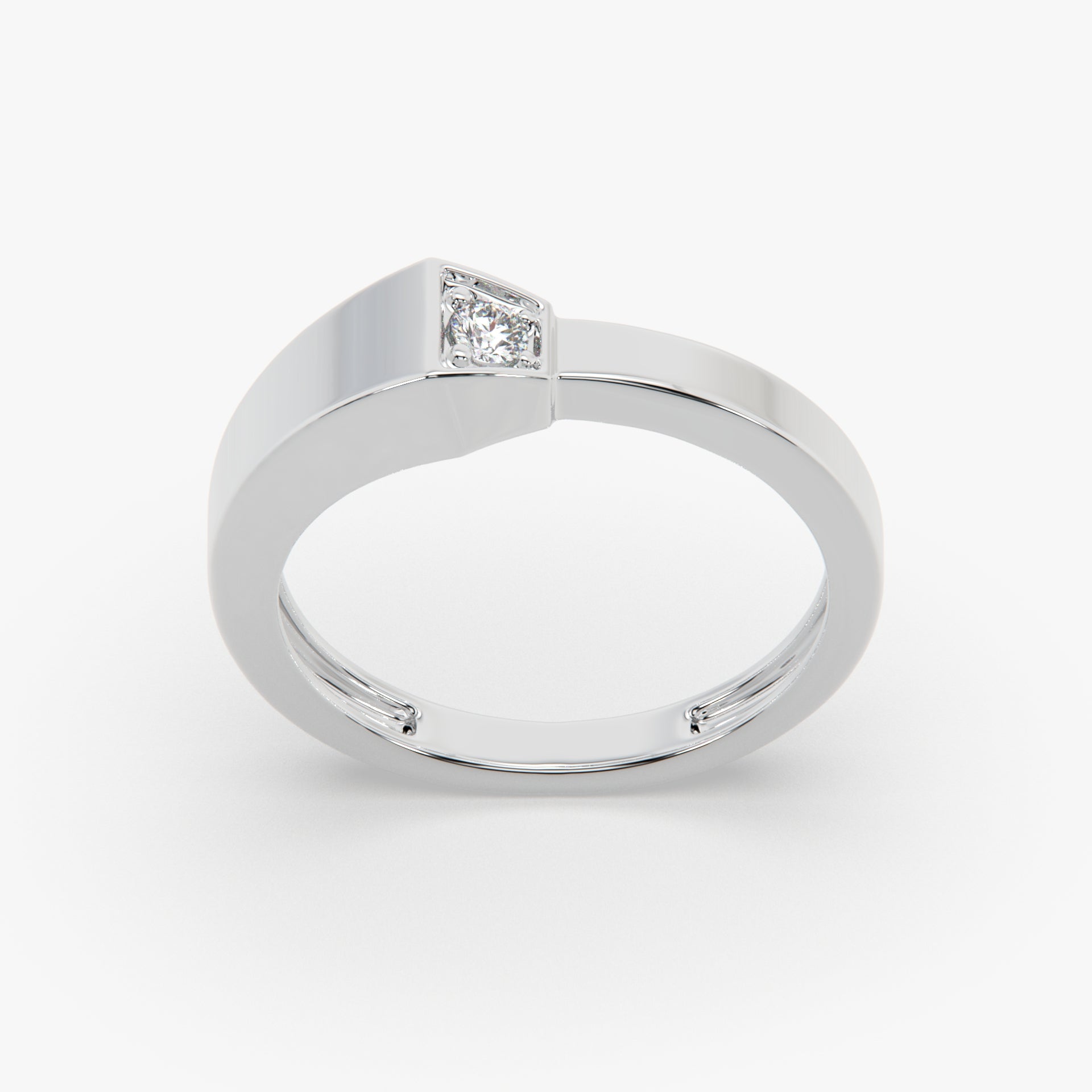 Solitaire Band with Bezel-Set Moissanite Diamonds – Sstringz