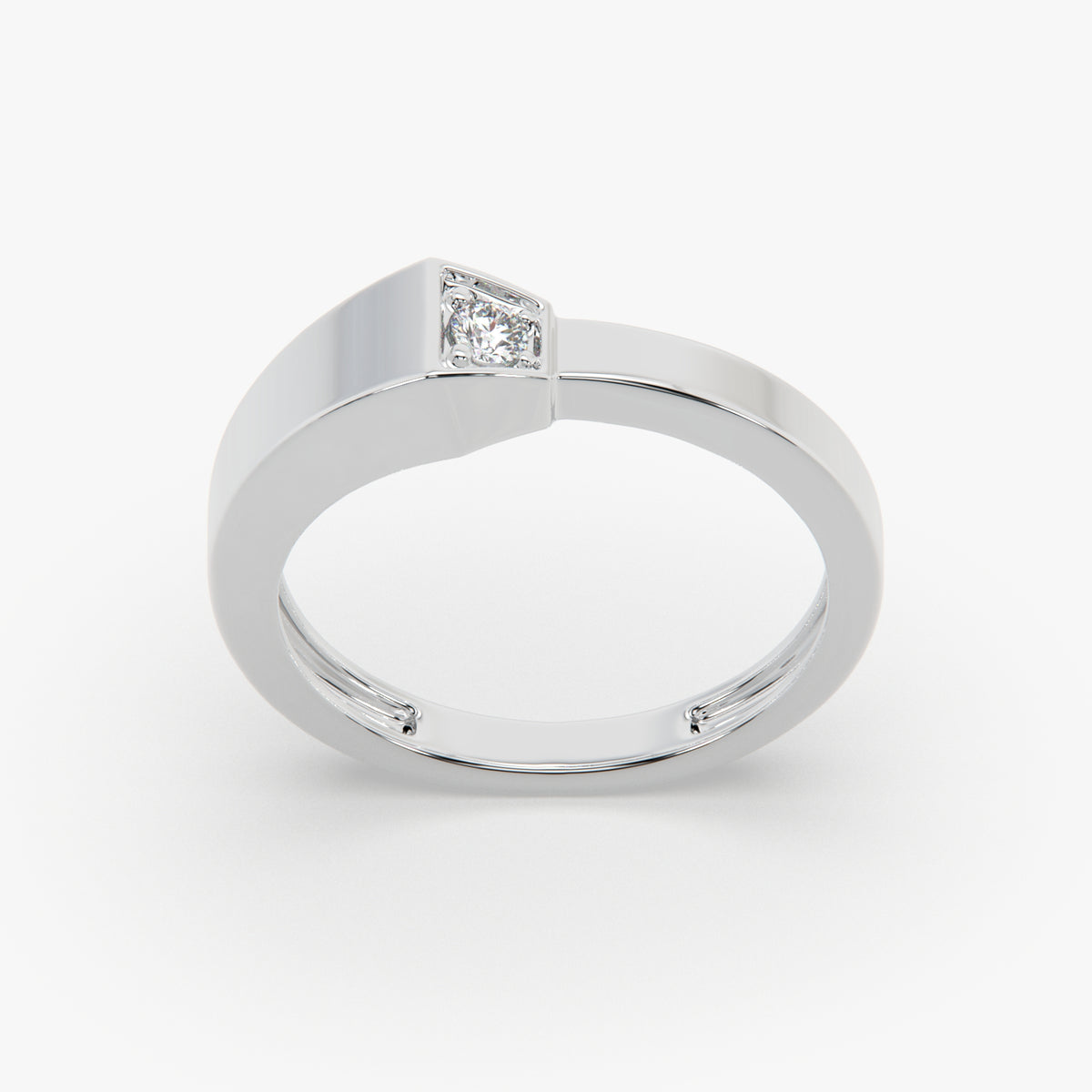 Solitaire Band with Bezel-Set Moissanite Diamonds – Sstringz