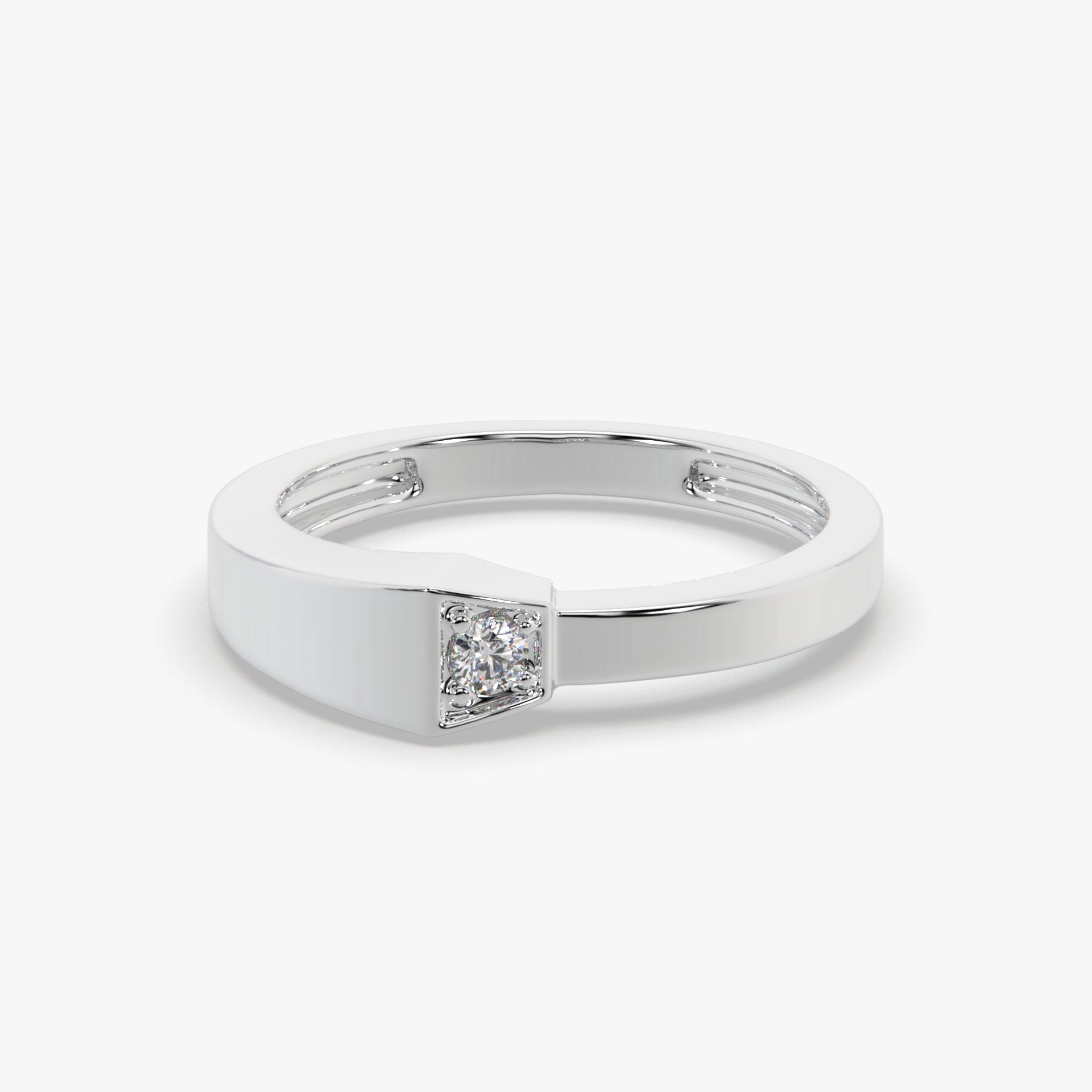 Solitaire Band with Bezel-Set Moissanite Diamonds – Sstringz