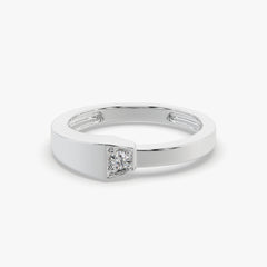 Solitaire Band with Bezel-Set Moissanite Diamonds – Sstringz
