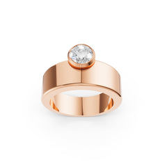 Modern Bezel set Moissanite Diamond Ring