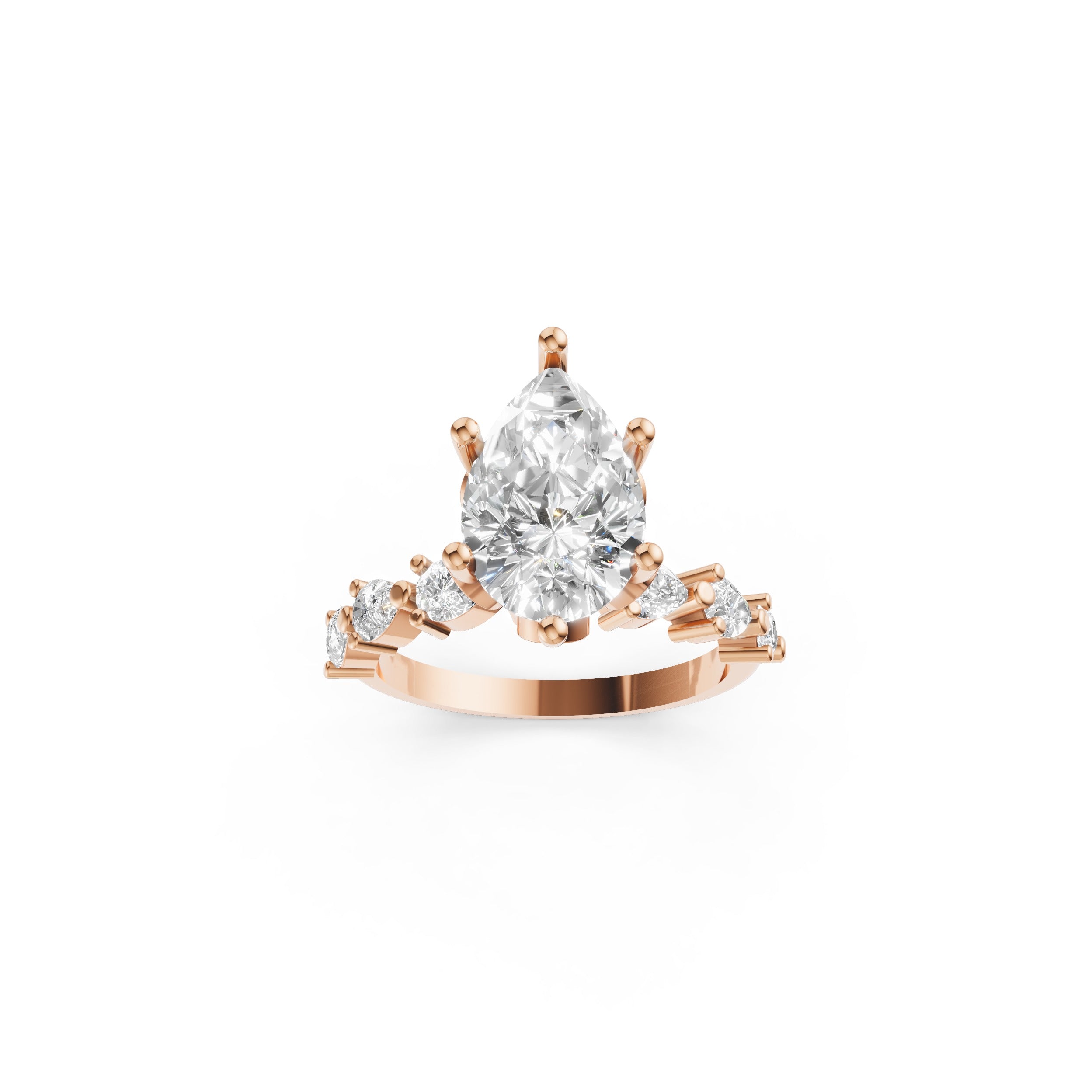 Gardenia Pear Cut Moissanite Diamond Ring
