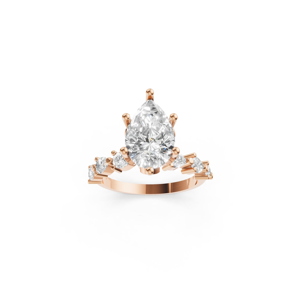 Gardenia Pear Cut Moissanite Diamond Ring