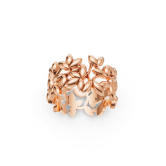 Autumn Leaves Silver Ring in Rose Gold Finish