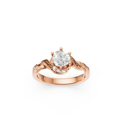 Swirl Soliatire Ring in Rose Gold Finish
