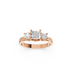 Sstringz Rose Radiance Cushion & Round Trio Diamond Ring