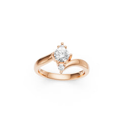 Dainty Rose Gold Plated Silver Moissanite Promise Ring
