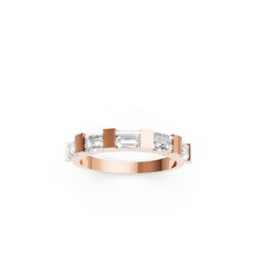 Art Deco Bar Setting Baguette Moissanite Diamond Band