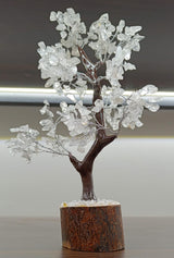 Crystal Quartz Tree in Silver wire