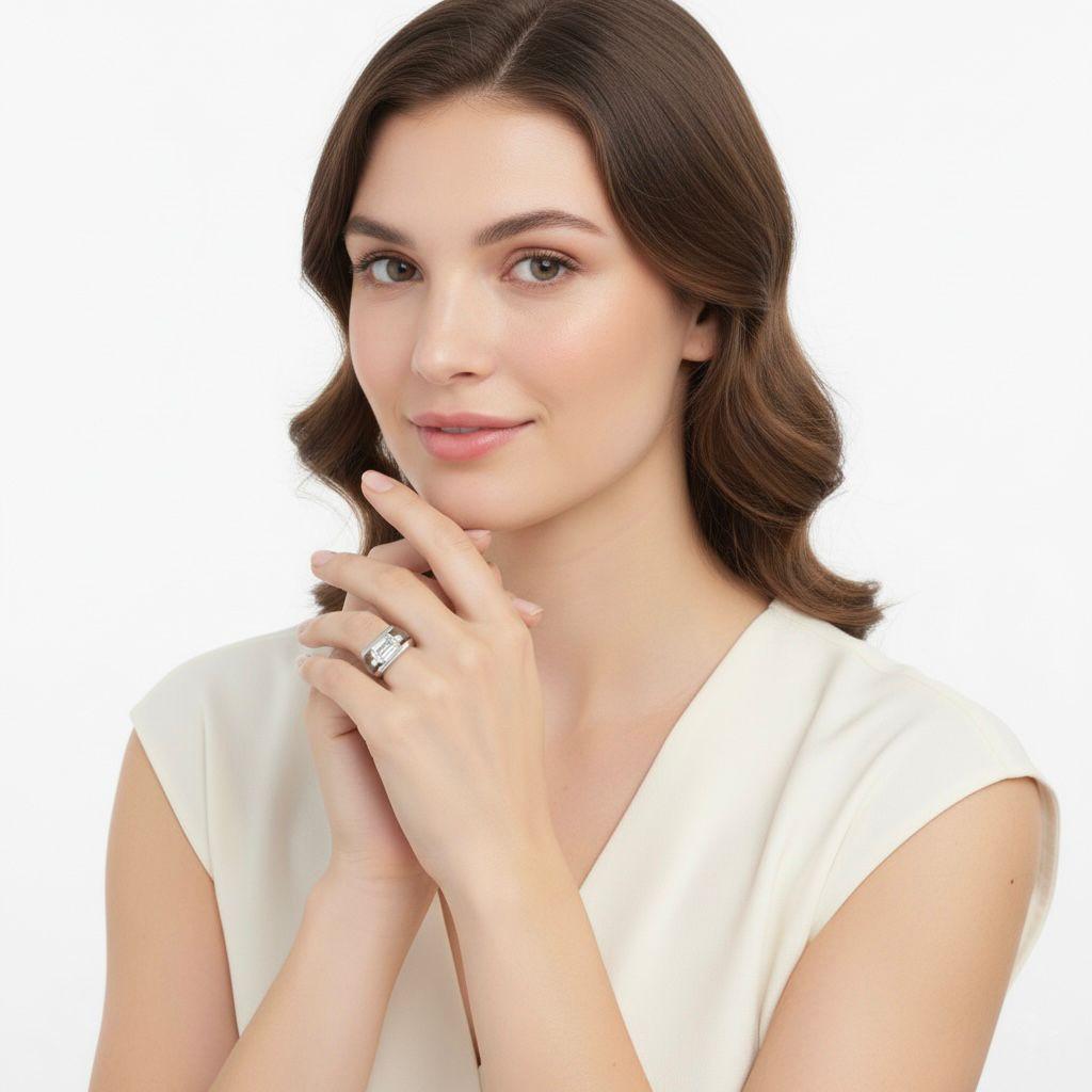 Luxe Emerald-Cut Solitaire Statement Ring