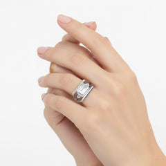 Luxe Emerald-Cut Solitaire Statement Ring