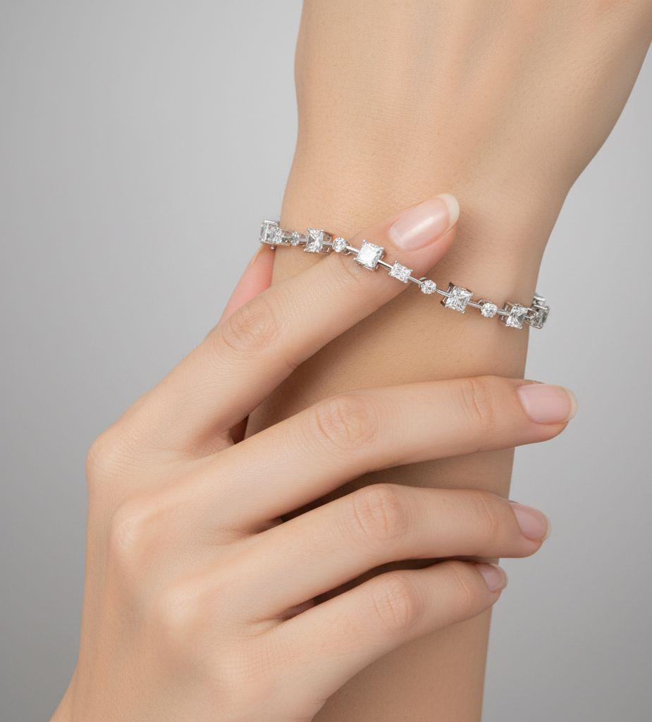 Luxury Multi-Shape Moissanite Diamond Tennis Bracelet
