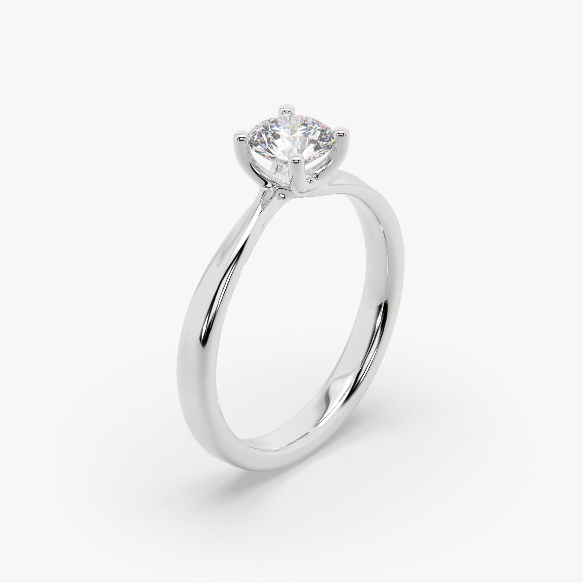 Premium Solitaire Round-Cut Engagement Ring in 925 Silver | Sstringz