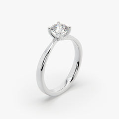 Premium Solitaire Round-Cut Engagement Ring in 925 Silver | Sstringz