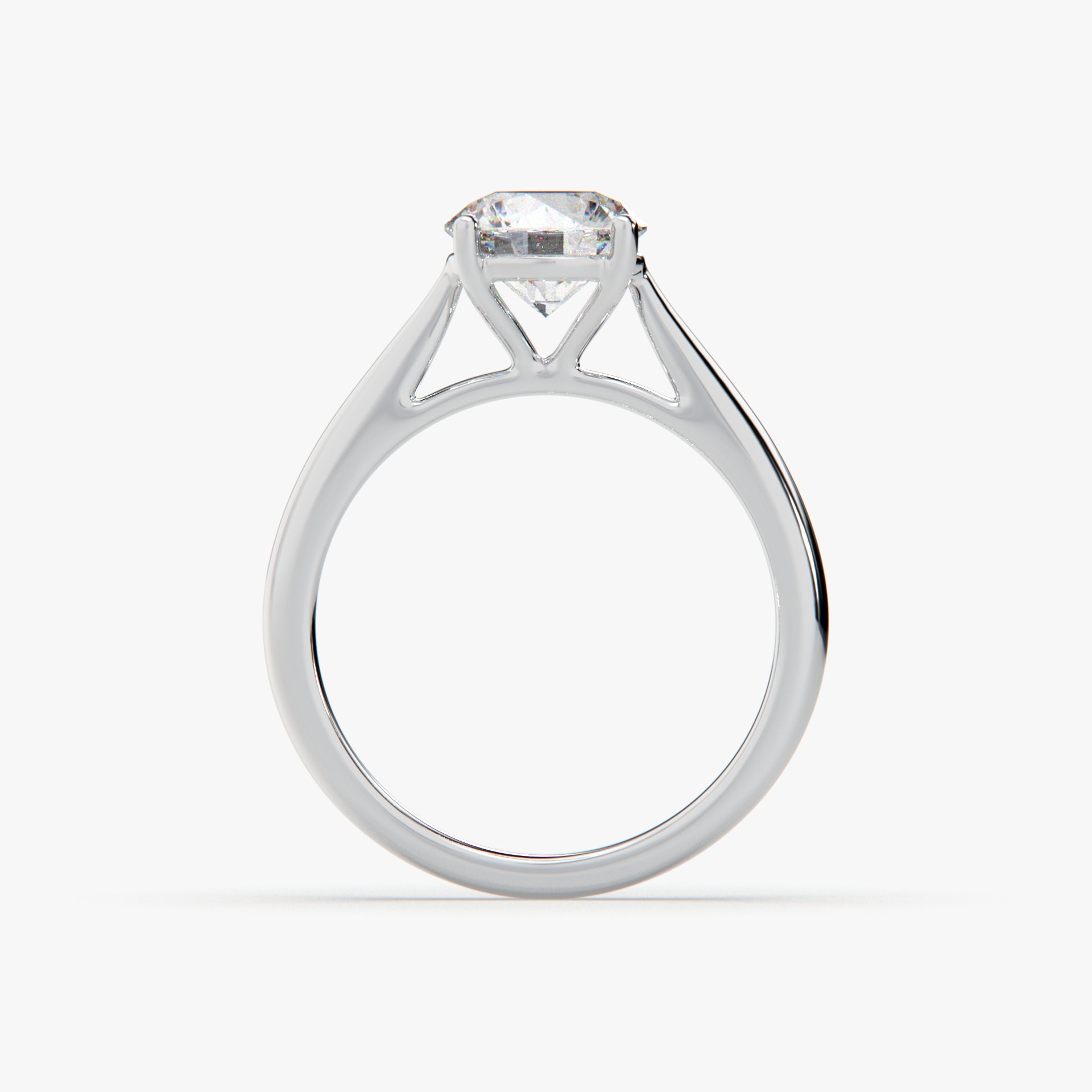 Classic Round Solitaire Rhodium Ring – Timeless Elegance Collection