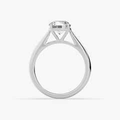 Classic Round Solitaire Rhodium Ring – Timeless Elegance Collection