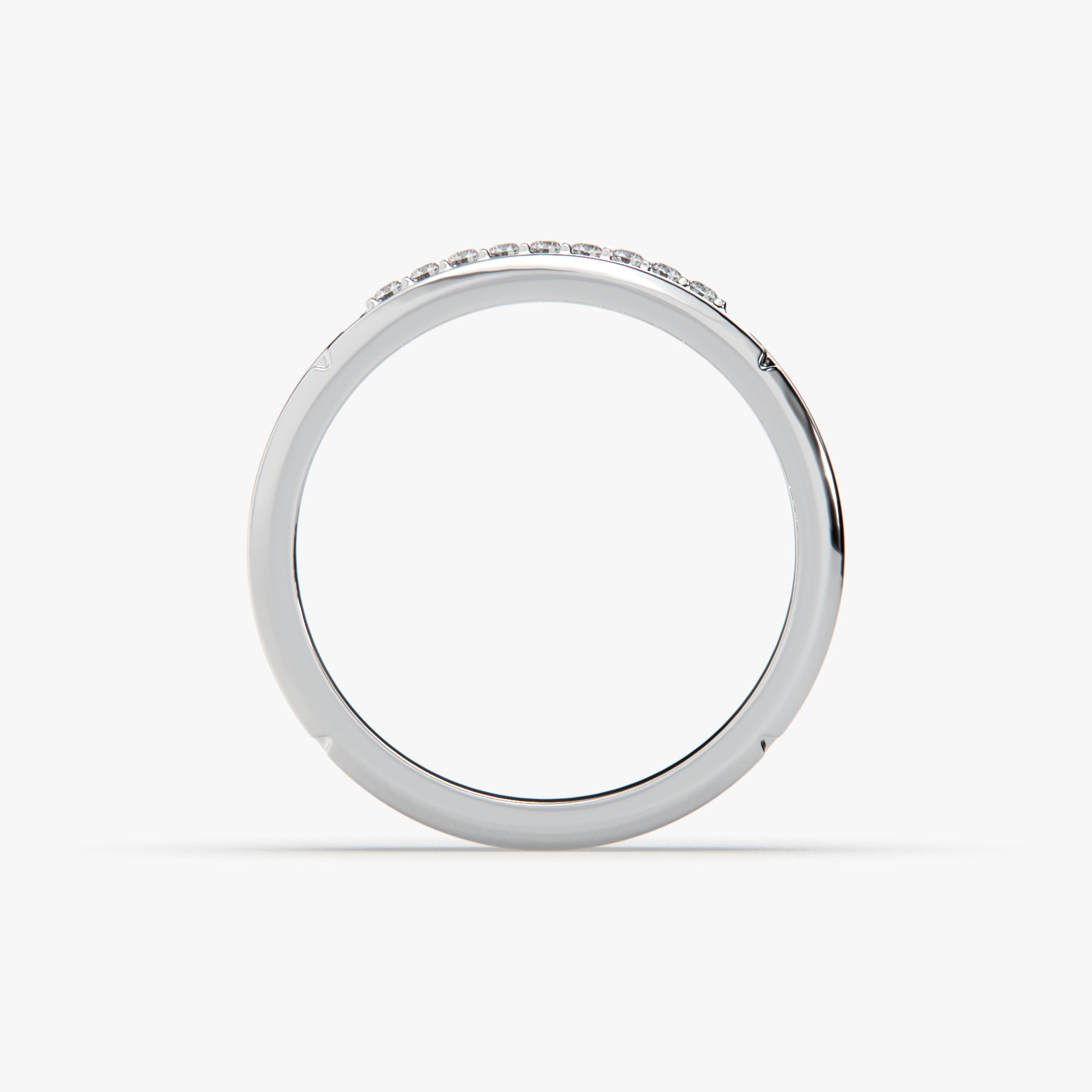 Sstringz Elite Pavé Line Signature Band – Rhodium Finish (Unisex Ring)