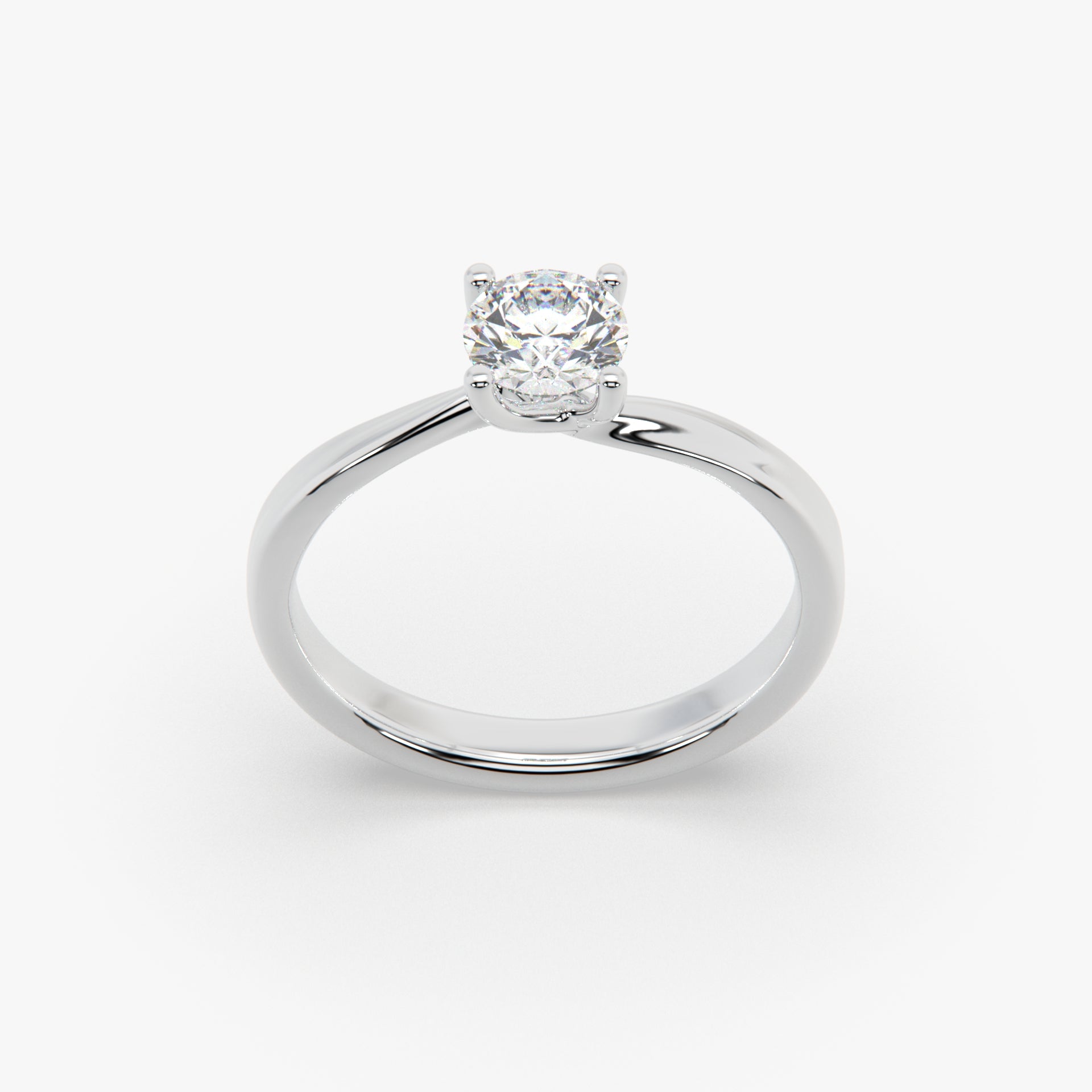 Premium Solitaire Round-Cut Engagement Ring in 925 Silver | Sstringz