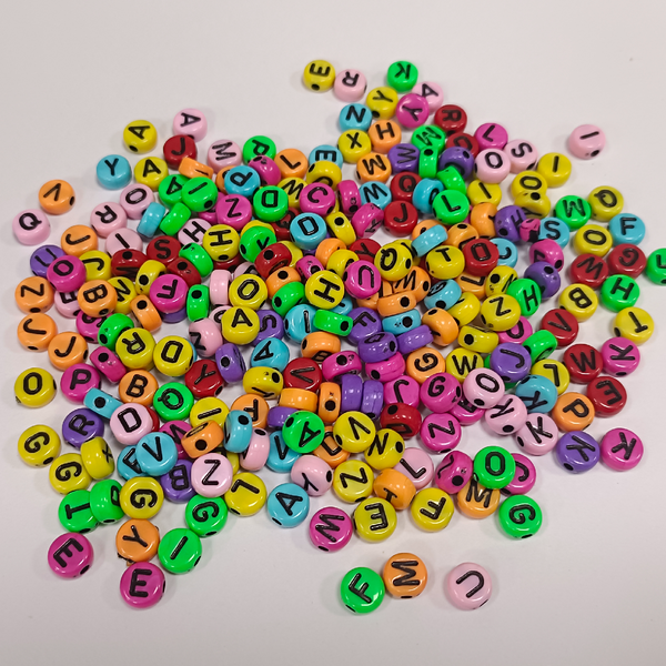 ACRYLIC BEADS ALPHABET COLORFUL PACK (40 Pieces)
