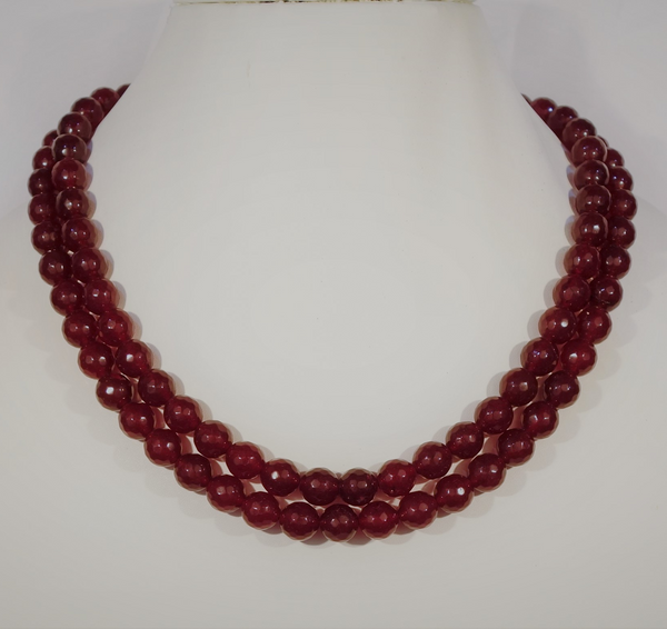 Red Jade Beads Necklace