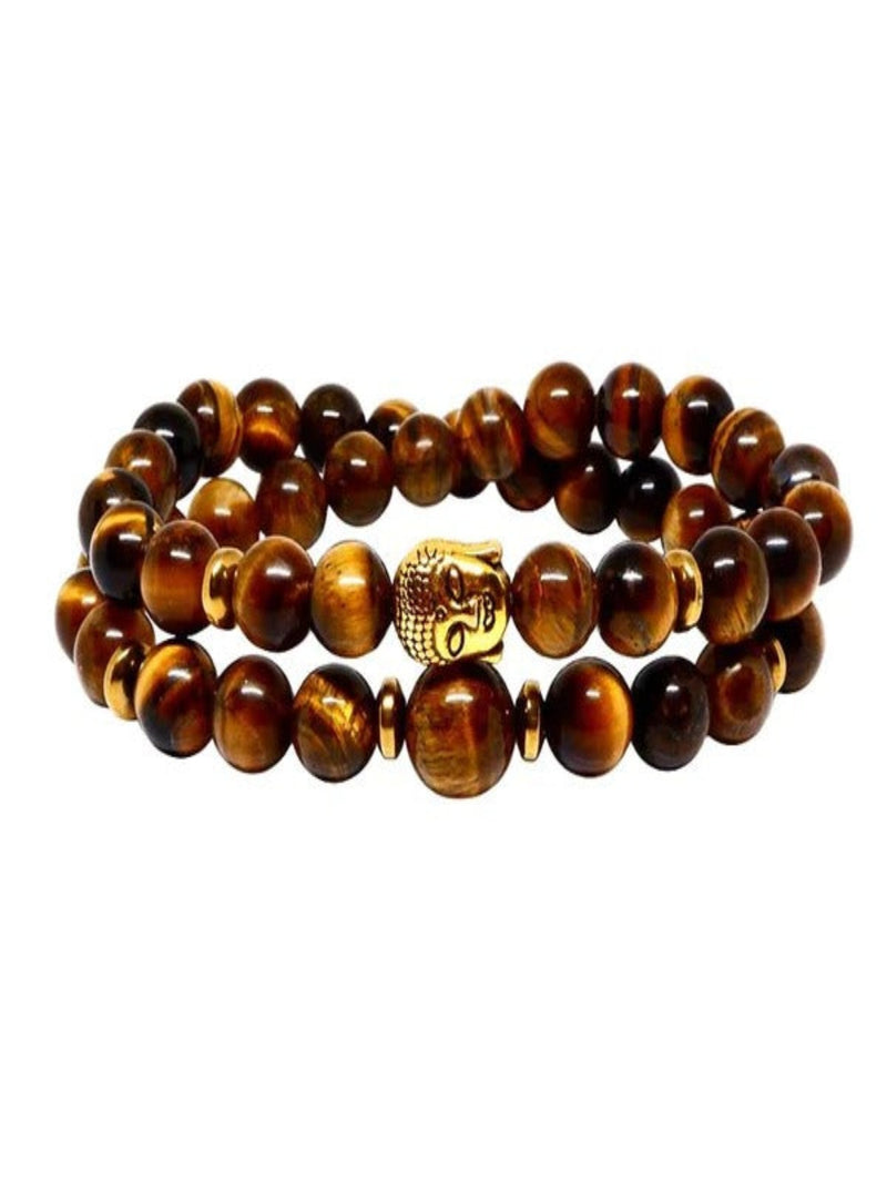 Protection Bracelet with Tiger Eye and Buddha